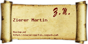 Zierer Martin névjegykártya